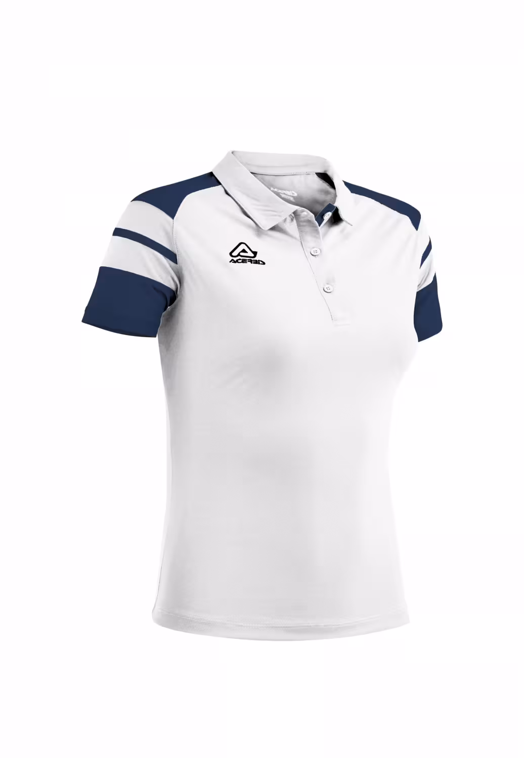 Damen Poloshirt Kemari v. Acerbis , wei&szlig; - blau , Gr. 4XS-3XL
