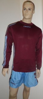 14 x Legea-Trikot-Sets - Amburgo  weinrot / hellblau