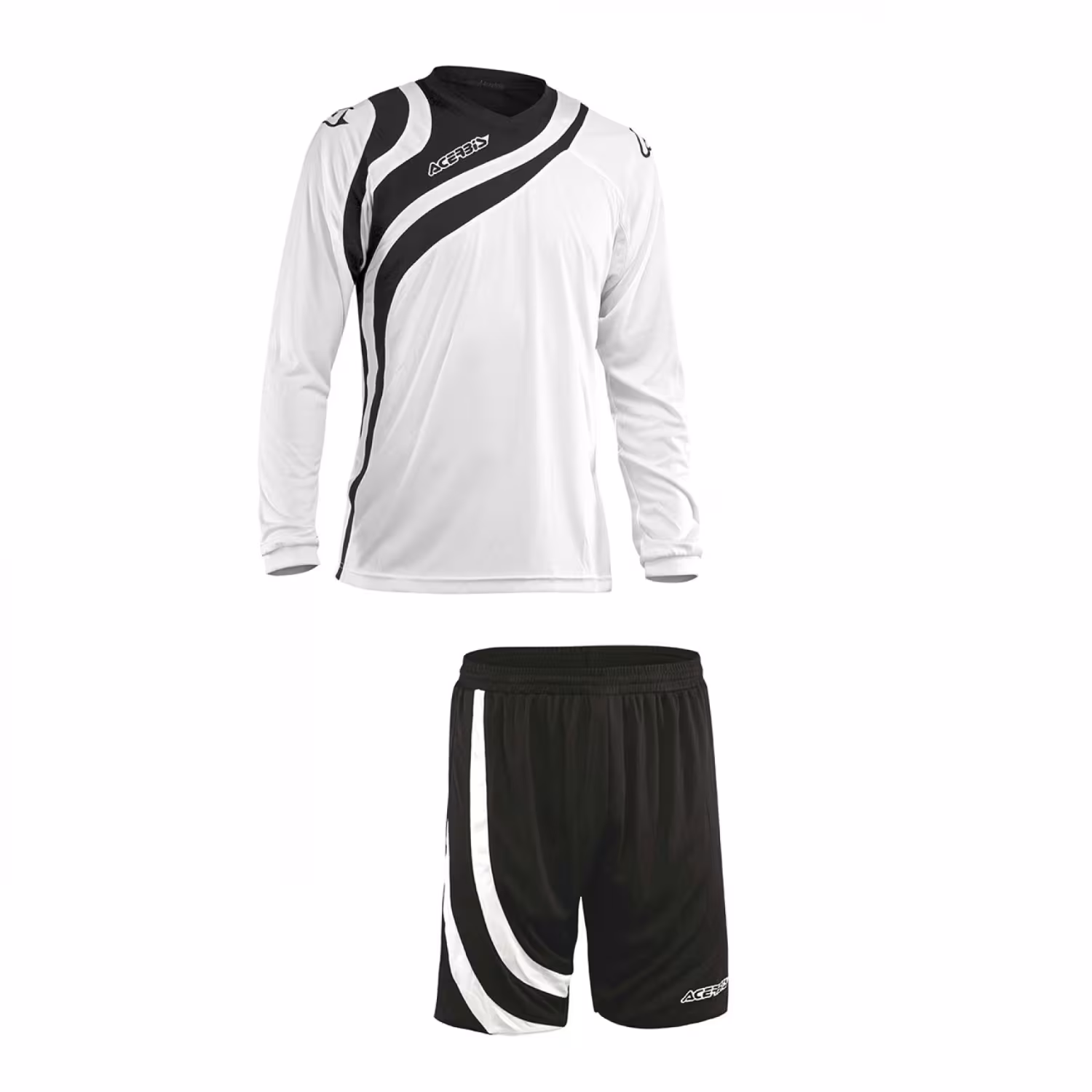 Langarm -Fu&szlig;ball-Sets Alkman v. Acerbis , wei&szlig; - schwarz