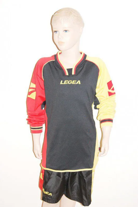 Legea-Trikot-Sets - ANVERSA , schwarz-rot -gelb - ANVERSA Trikot-Set v. LEGEA