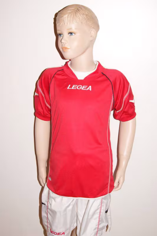 Legea-Trikot-Set - Kiev - Fußball Trikot u. Hose rot / weiß - KIEV Trikot-Set v. LEGEA