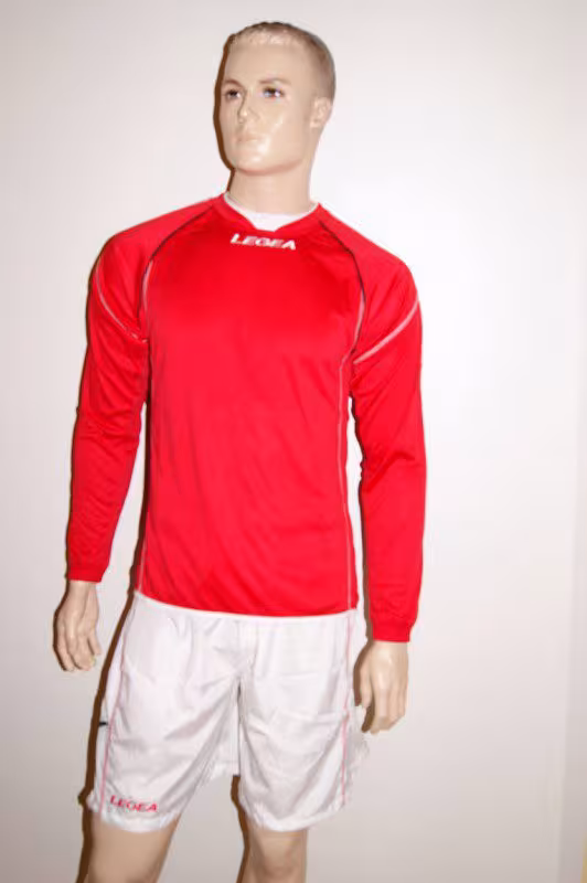 Legea-Trikot-Set - DAVOS - Fußball Trikot u. Hose rot / weiß - DAVOS Trikot-Set v. LEGEA