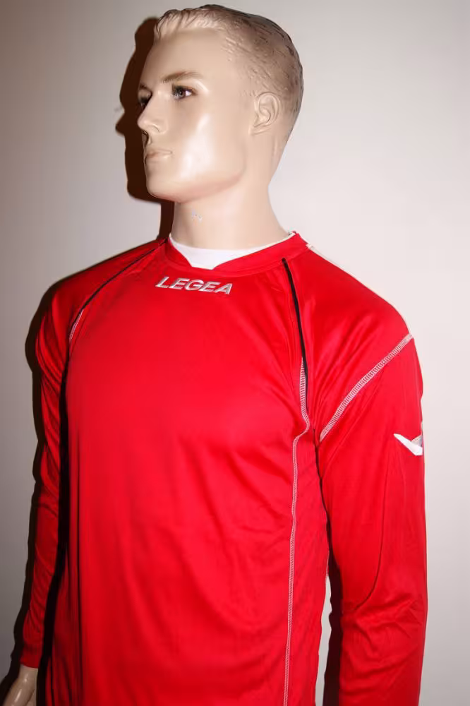 Legea-Trikot-Set - DAVOS - Fußball Trikot u. Hose rot / weiß - DAVOS Trikot-Set v. LEGEA
