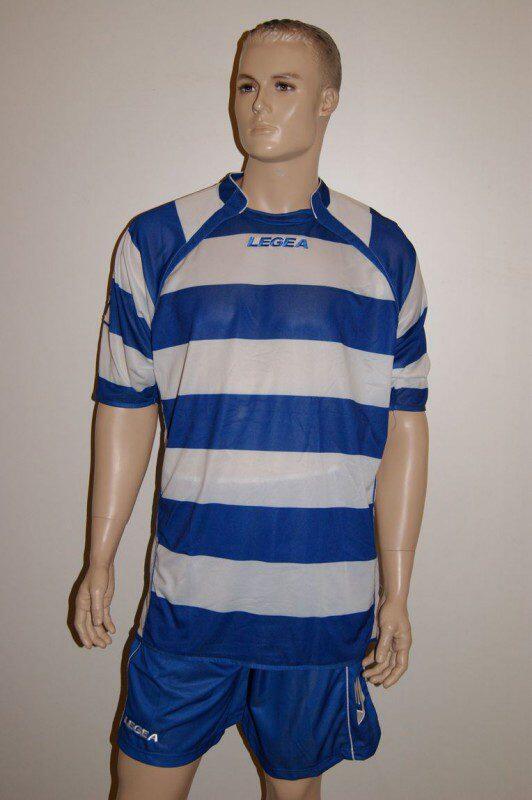 11 Legea-Fußball-Trikot-Sets - SCOZIA  azur / weiß - SCOZIA Trikot-Set v. LEGEA