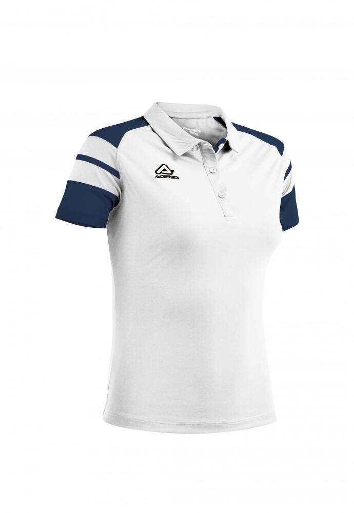 Damen Poloshirt Kemari v. Acerbis , weiß - blau , Gr. 4XS-3XL