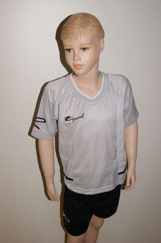 Royal- 14 Fußball-Trikot-Sets - FENIX - silber / schwarz - FENIX Trikot-Set v. LEGEA