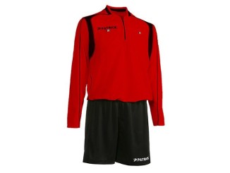 Schiedsrichtertrikot- Set Langarm rot / schwarz von Patrick