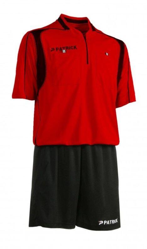 Schiedsrichtertrikot- Set Kurzarm rot / schwarz von Patrick