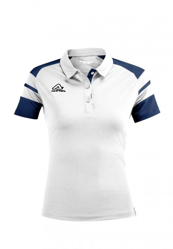 Damen Poloshirt Kemari v. Acerbis , weiß - blau , Gr. 4XS-3XL