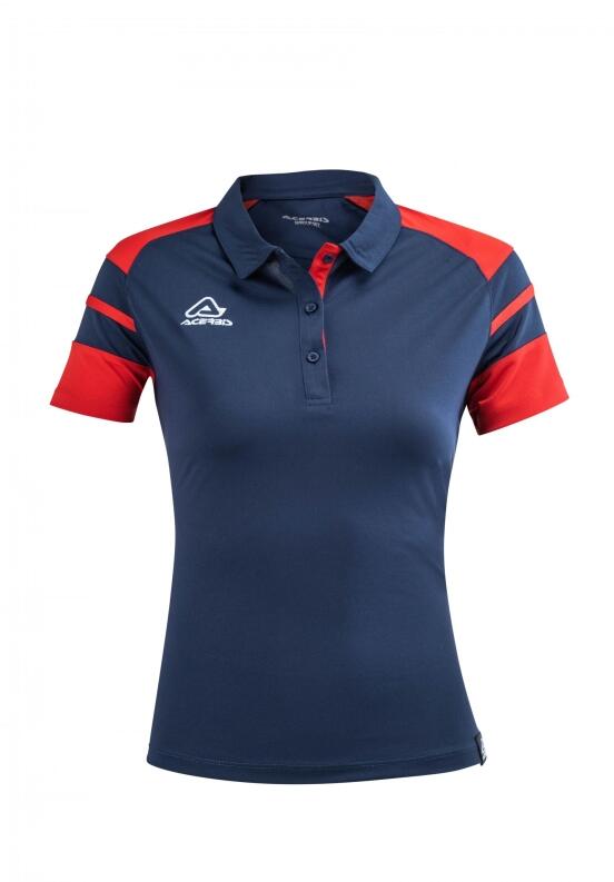 Damen Poloshirt Kemari v. Acerbis ,  blau - rot , Gr. 4XS-3XL