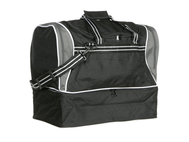 Sporttasche / Fußballtasche TOLEDO-005 schwarz/grau mit separatem Schuhfach