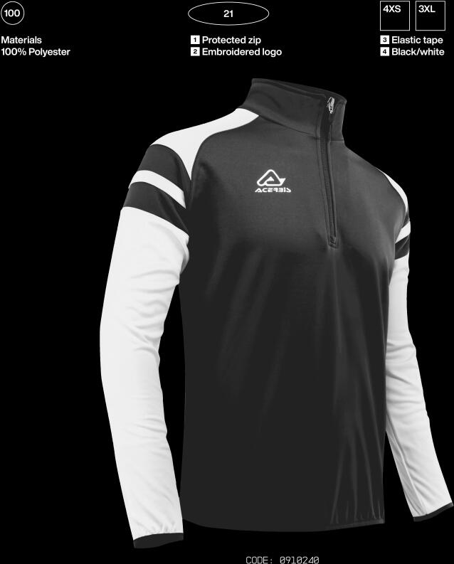 Trainingsjacke KEMARI v. ACERBIS schwarz / weiß